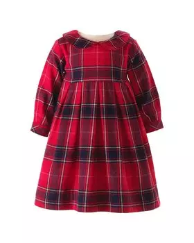 Платье Rachel Riley Tartan Flannel с плиссировкой, красный