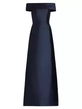 Платье Radzimir с открытыми плечами из смесового шелка Catherine Regehr, синий