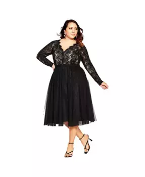 Платье Rare Beauty больших размеров CITY CHIC, черный