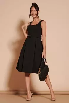 Платье распашонка с поясом в стиле 1950 х годов Jolie Moi, черный