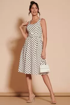 Платье распашонка с поясом в стиле 1950 х годов Jolie Moi, бежевый