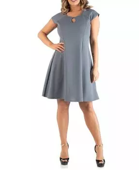 Платье размера «замочная скважина» большого размера 24seven Comfort Apparel, серый