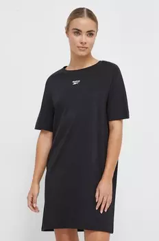 Платье Reebok из хлопка, черный