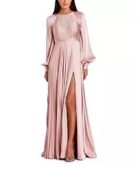 Платье реглан с высоким воротом и боковыми разрезами Mac Duggal, розовый
