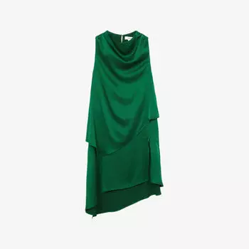 Платье Reiss Eloise с драпированным вырезом, зеленый