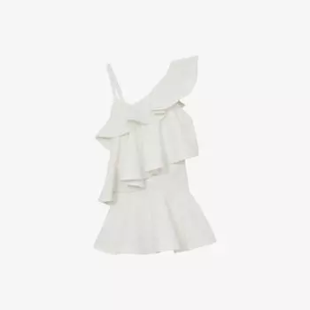 Платье Reiss Hera с ярусами и рюшами, белый