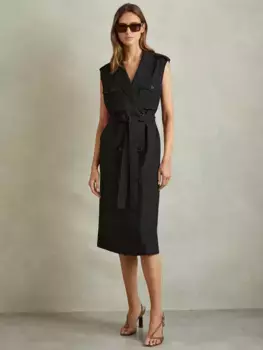 Платье Reiss Kimora Button Front, черный
