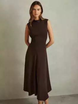 Платье Reiss Lani Hybrid Midi, цвет chocolate