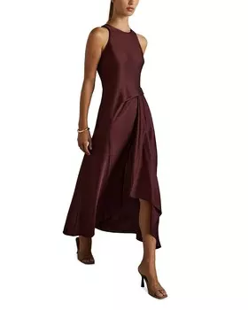 Платье REISS Petite Micah с драпировкой, красный