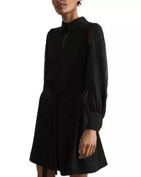 Платье REISS Reema с кружевной вставкой, черный