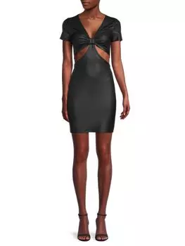 Платье Renee C. с вырезом из искусственной кожи, черный
