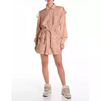 Платье Replay W9159.000.85160G long sleeve short, коричневый