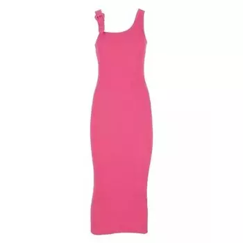 Платье ribbed dress Versace Jeans Couture, розовый