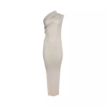 Платье Rick Owens Ribbed One Shoulder Dress, серый