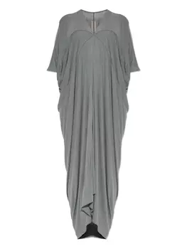 Платье Rick Owens с драпировкой и V-образным вырезом, серый