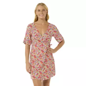 Платье Rip Curl Las Dalias Ditsy Wrap short sleeve short, разноцветный