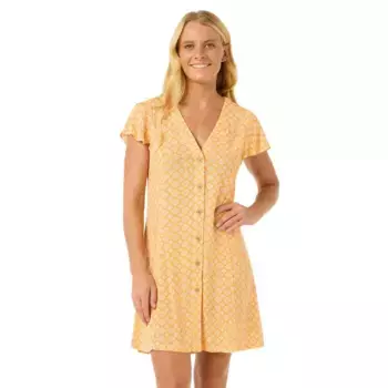 Платье Rip Curl San Carlos Button Mini short sleeve short, желтый