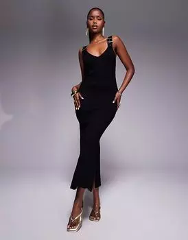 Платье River Island с пряжкой черного цвета