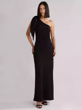 Платье Ro&Zo Charlotte Asymmetric Crepe Maxi, черный
