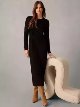 Платье Ro&Zo Twist Detail Midi, черный