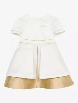 Платье Roberto Cavalli Junior с вышитым логотипом, белый