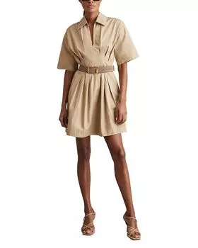 Платье Rosalie с укороченной талией REISS, коричневый/бежевый