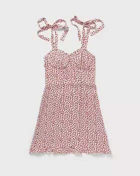 Платье Rotate Birger Christensen Printed Mini Ruffle Dress, цвет happy hearts + bright white comb.