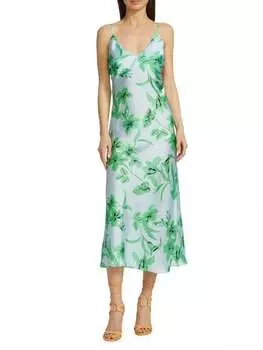 Платье rowe с цветочным принтом Ramy Brook Green