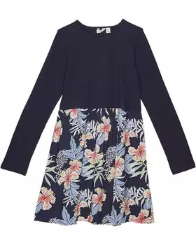 Платье Roxy L.A. Baby Long Sleeve Dress, цвет Mood Indigo/Wild Floral