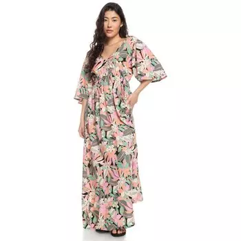 Платье Roxy Peaceful Swell Again Short Sleeve Long, Разноцветный