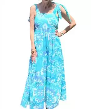 Платье-роза в цветущей аквамариновой плитке JUDE CONNALLY, цвет blooming aqua tile