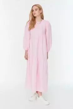 Платье - Розовый - А-силуэт Trendyol Modest, розовый
