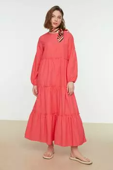 Платье - Розовый - А-силуэт Trendyol Modest, розовый