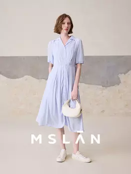 Платье-рубашка Absolute Purple MSlan с V-образным вырезом, синий