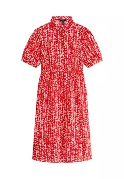 Платье-рубашка Abstract Pattern Midi New Look, крапчатый красный