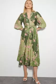 Платье рубашка Адела Monsoon, зеленый