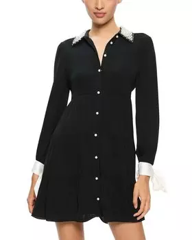 Платье-рубашка alice + olivia Meeko, черный