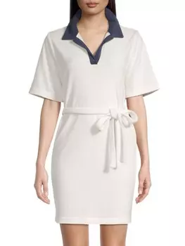 Платье-рубашка алтея Birds of Paradis с поясом, белый