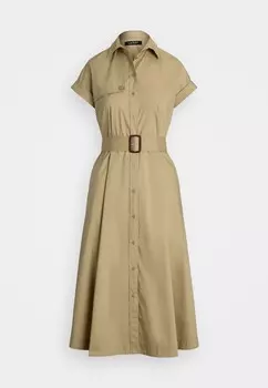 Платье-рубашка BELTED STRETCH-COTTON BLEND SHIRTDRESS Ralph Lauren, цвет Birch Tan