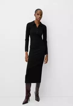 Платье-рубашка Bershka, черный