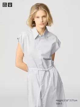 Платье-Рубашка (без рукавов) Uniqlo, серый