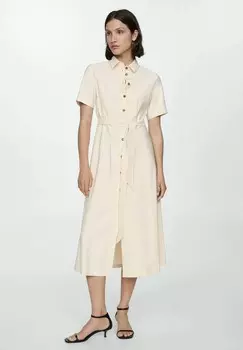 Платье-рубашка BOSCOL H Mango, слоновая кость