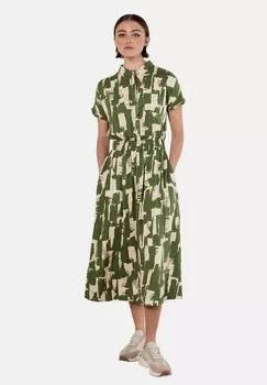 Платье-рубашка BRUSHSTROKE SQUARES UTILITY - Maxi dress Apricot, зеленый