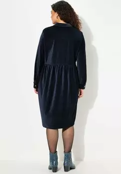 Платье-рубашка BUTTON-DOWN LONG SLEEVE Ulla Popken, темно-синий