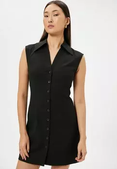 Платье-рубашка Buttoned Classic Neck Mini Koton, черное