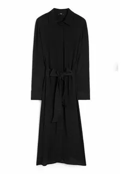 Платье-рубашка C&A с длинным рукавом, черный