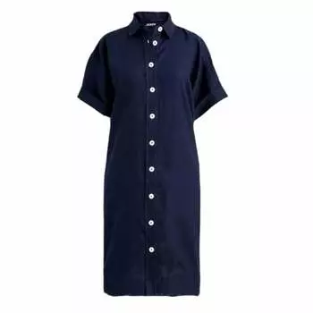 Платье-рубашка Capitaine из льна - Petite In Blue J.Crew, синий