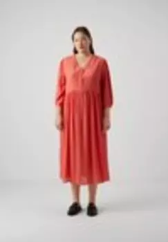 Платье-рубашка CARGEORGIA 3/4 МИДИ ПЛАТЬЕ Only Carmakoma, светло-красный