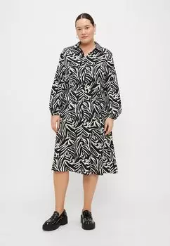 Платье-рубашка CARGRAPHIE SHIRT BELT DRESS ONLY Carmakoma, черный