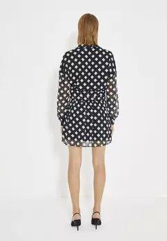 Платье-рубашка CHECKED PATTERN DRAPED Just Like You, черный